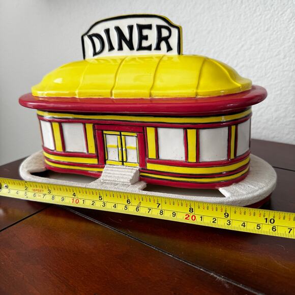 Diner Bird Feeder Glazed Hand Painted 2PC Ceramic Outdoor Retro Hangable Whimsy - Picture 11 of 14